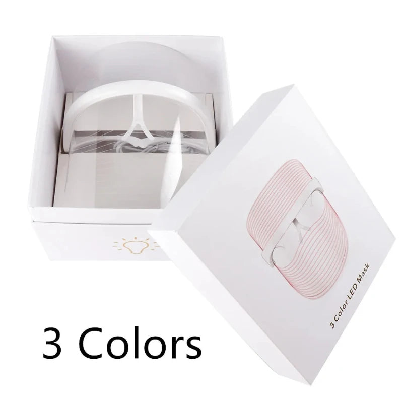 3-Color LED Light Therapy Mask – Translucent Design with Adjustable Straps 3-Color LED Light Therapy Mask – Translucent Design with Adjustable Straps