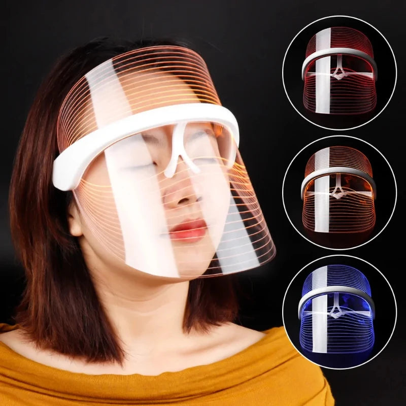 3-Color LED Light Therapy Mask – Translucent Design with Adjustable Straps 3-Color LED Light Therapy Mask – Translucent Design with Adjustable Straps