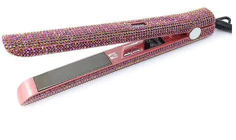 Rhinestone Titanium Flat Iron Straightener And Curler Rhinestone Titanium Flat Iron Straightener And Curler