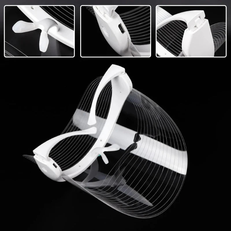 3-Color LED Light Therapy Mask – Translucent Design with Adjustable Straps 3-Color LED Light Therapy Mask – Translucent Design with Adjustable Straps