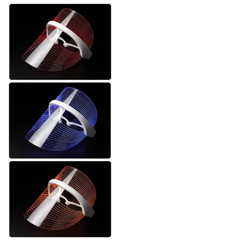 3-Color LED Light Therapy Mask – Translucent Design with Adjustable Straps 3-Color LED Light Therapy Mask – Translucent Design with Adjustable Straps