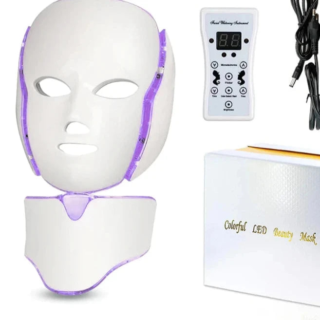 7-Color LED Light Therapy Mask – Elegant White Design