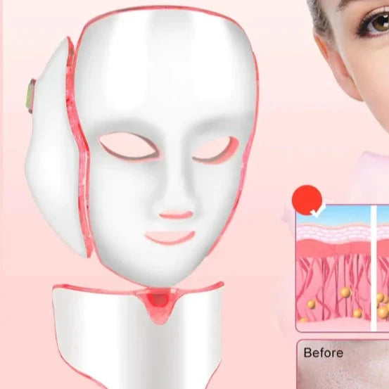 7-Color LED Light Therapy Mask – Elegant White Design