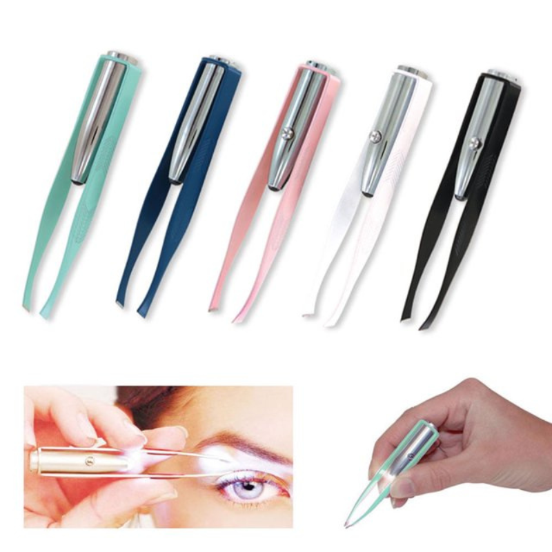 Portable LED Eyebrow Hair Tweezers