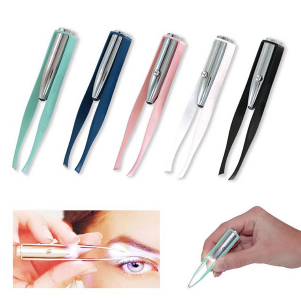 Portable LED Eyebrow Hair Tweezers
