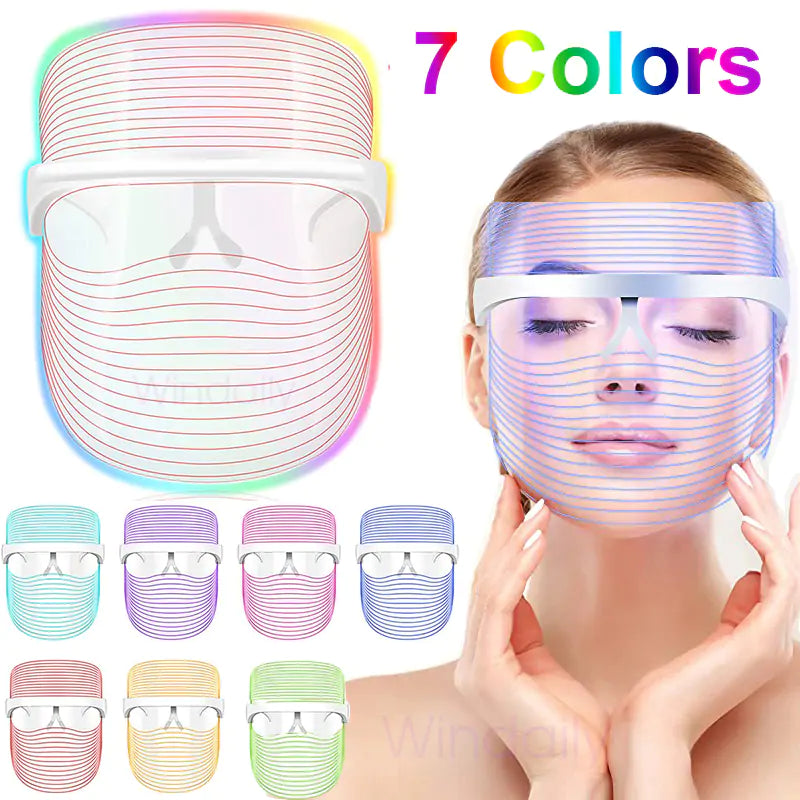 7-Color LED Light Therapy Mask – Translucent White Design